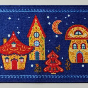 Tappeto gommato natalizio Casette