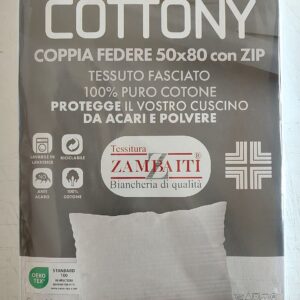 Coppia federe con zip Tessitura Zambaiti art. Cottony