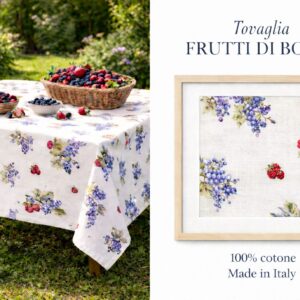 Tovaglia stampata x 12 Ricamificio Pezzoli Frutti di bosco