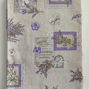 Tovaglia stampata rettangolare x 6 Miros art. Cuori&Lavanda